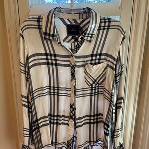 Rails Cream and Black Plaid Shirt